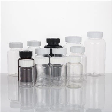 Caurspīdīga plastmasas pudele ar PET tabletes kapsulu